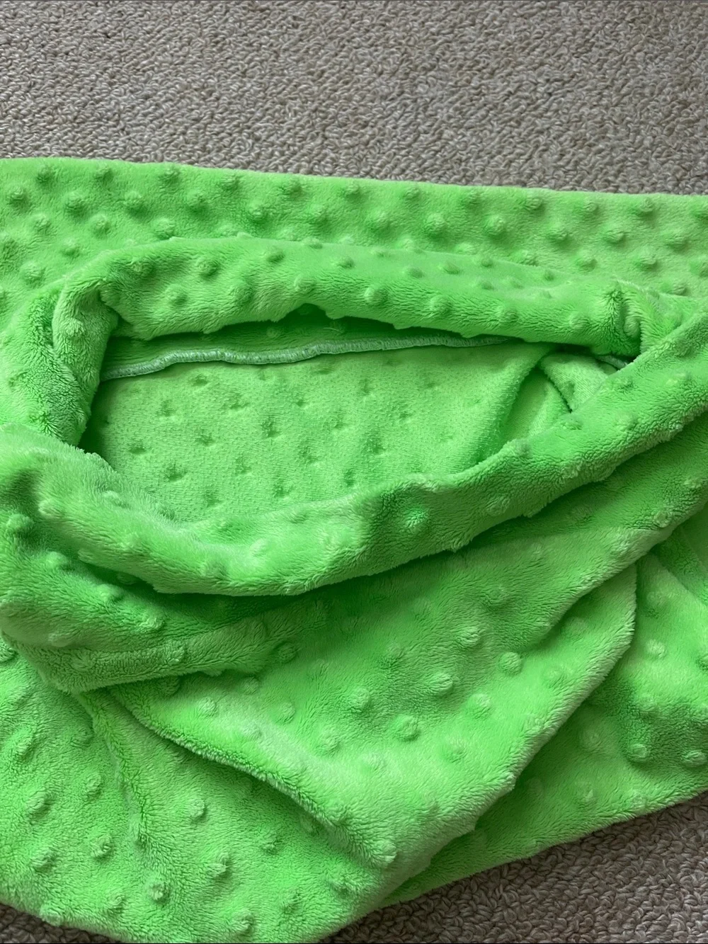 Bright Lime Green Minky Dot Toddler Pillowcase